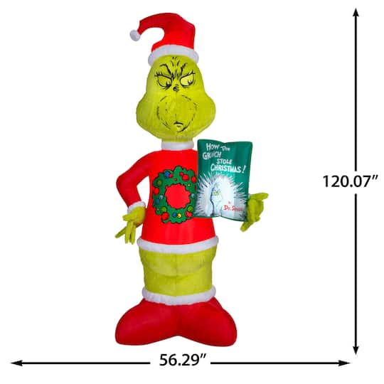 10ft. Airblown® Inflatable Grinch Fuzzy Plush Christmas Light Décor